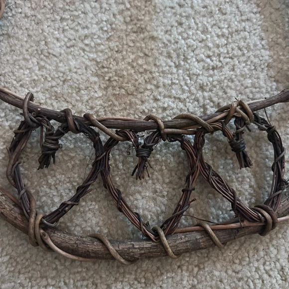 Angel Shaped Grapevine Natural Hanging Twig Wreath Hearts - Picture 3 of 4